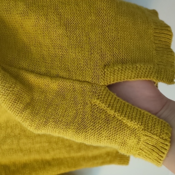 J Jill gorgeous yellow marigold cotton Boho Coastal grandma Sweater pullover M - Picture 4 of 8